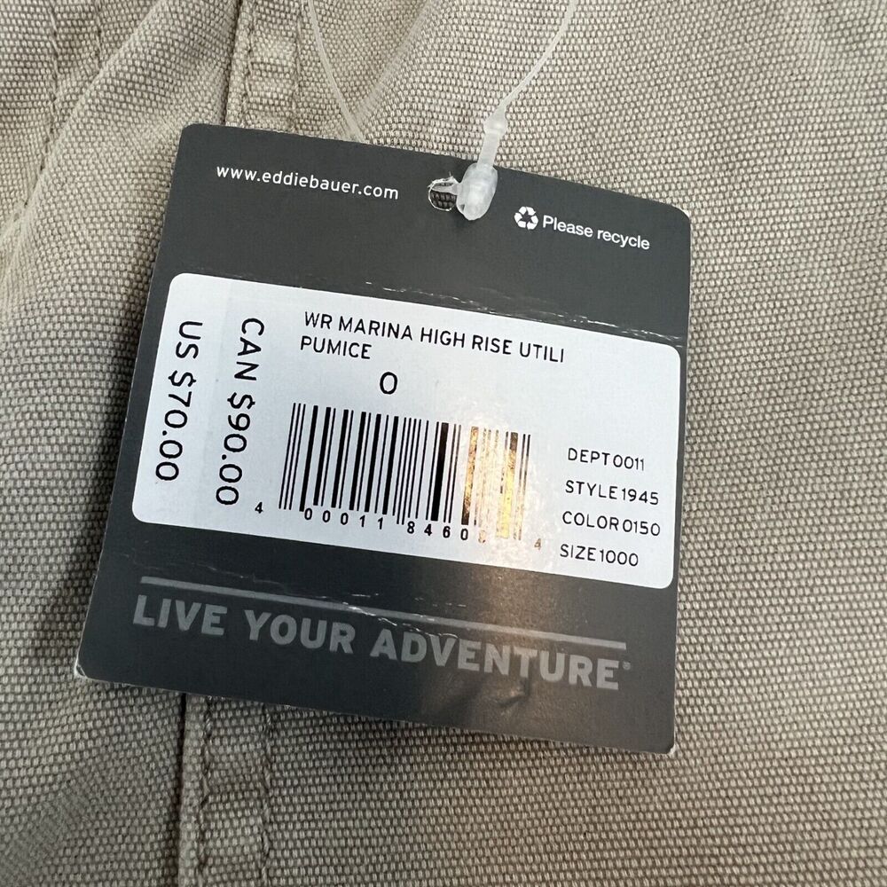 Eddie Bauer Pants Womens 0 Slightly Curvy Marina High Rise Crop Utility Wide Leg - Picture 4 of 13